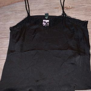 Black silk tank top